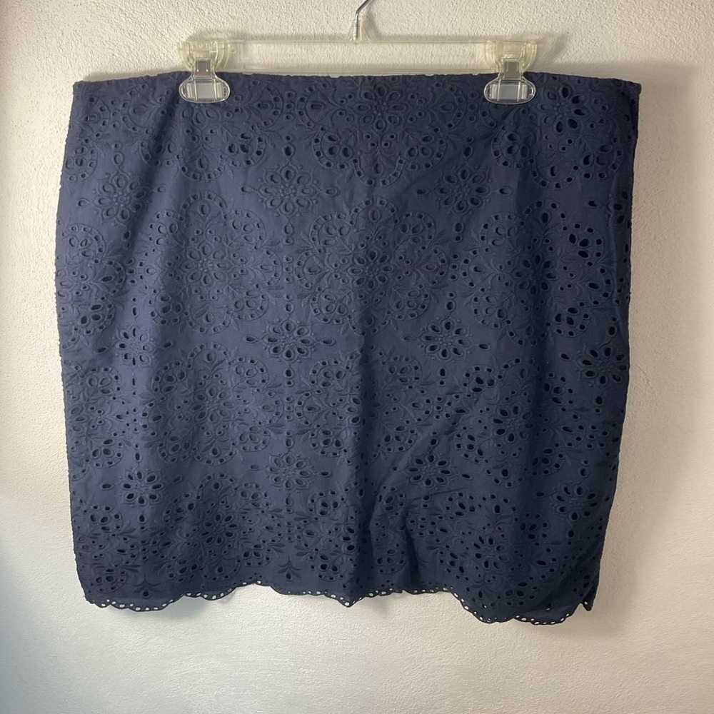 Talbots Blue Eyelet Skirt Sz 18